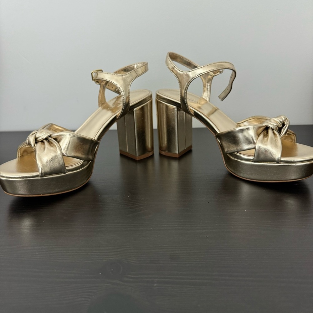 J.Crew Bow platform heeled sandals